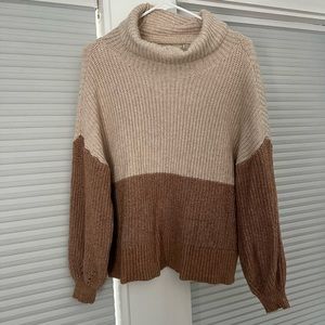 Brown Smocked Neck American Eagle Sweater